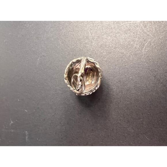 Vintage Sterling Silver Woven Basket Pendant Charm 3.79g - Picture 4 of 10